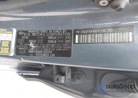 2015 Kia Forte Lx from USA, damaged, VIN KNAFX4A60F5311209